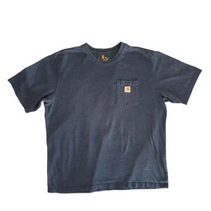 Carhartt Men’s Classic T-Shirt Blue Steele Pocket Size 2XL
